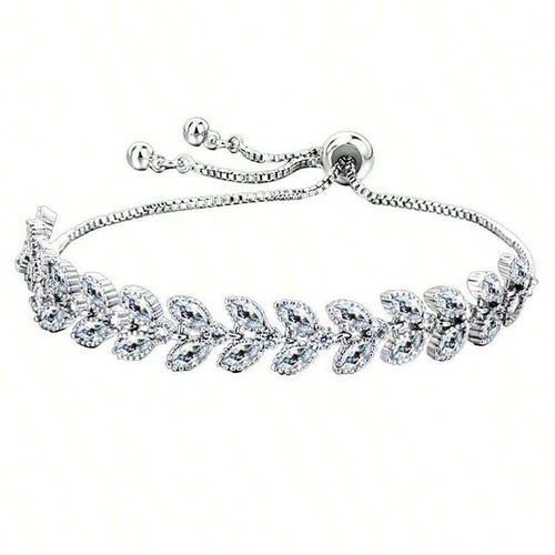 18K White Gold Plated Tennis Bracelet